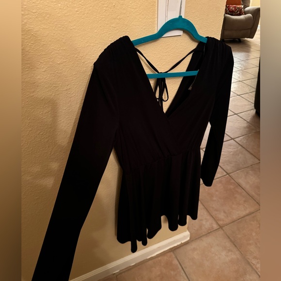 BCBGeneration Black Dress with Shoulder Pads - Picture 5 of 5